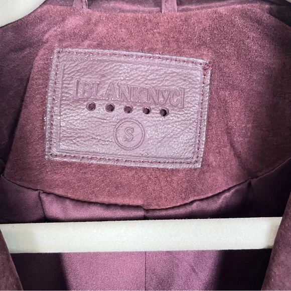 Blank NYC Brown Merlot Suede 💯 leather Jacket in Women’s sz Small - Picture 9 of 12